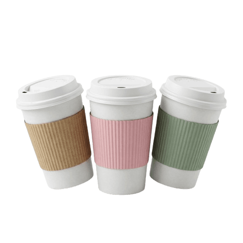 Three specialty coffee cups